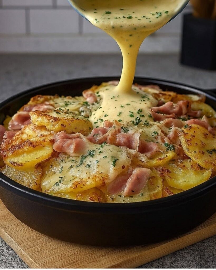 My family never leaves anything on their plate! This simple potato and ham dish is so delicious 134